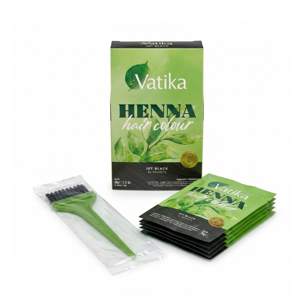 Vatika Henna Tintura Coloraci&oacute;n Negro Azabache 6 Sachets image number 0.0
