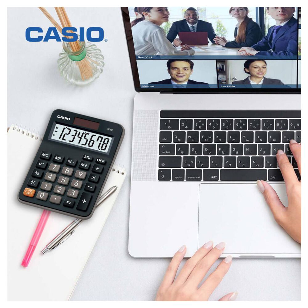 Calculadora De Escritorio 8 Digitos Negro Mx-8b image number 2.0