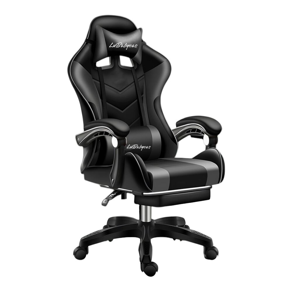 Silla Gamer Reclinable Con Reposa Pies Negra Lubabycas image number 8.0
