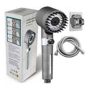 Set Cabezal Ducha Turbo Filtro Masajeador Alta Presi&oacute;n