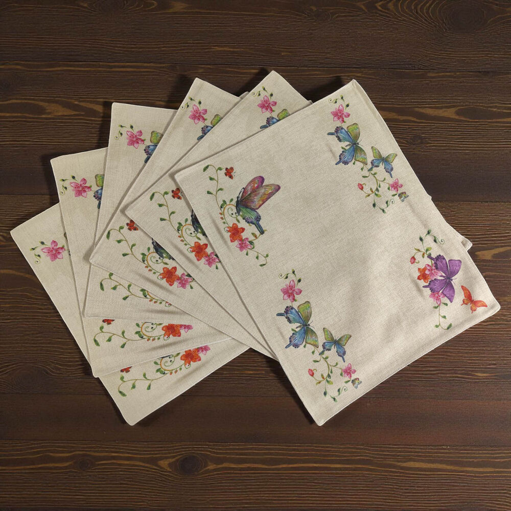 Set 6 Individuales De Lino 35x45 Repelente A Liquido-antimancha Md18 image number 2.0