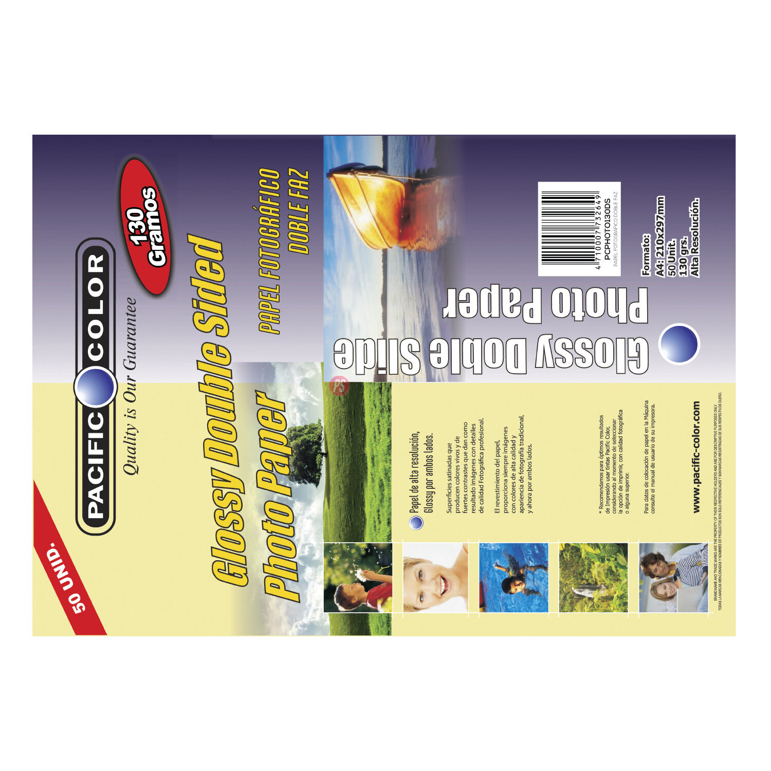 50 Hojas Papel Fotogr&aacute;fico Doble Faz Glossy 130grs A4 - Ps image number 1.0