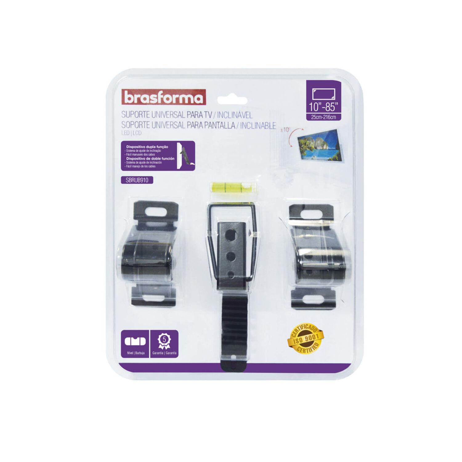 Soporte Para Tv Inclinable Vesa Universal 10" A 85" 100 Kg Sbru910 Brasforma image number 3.0