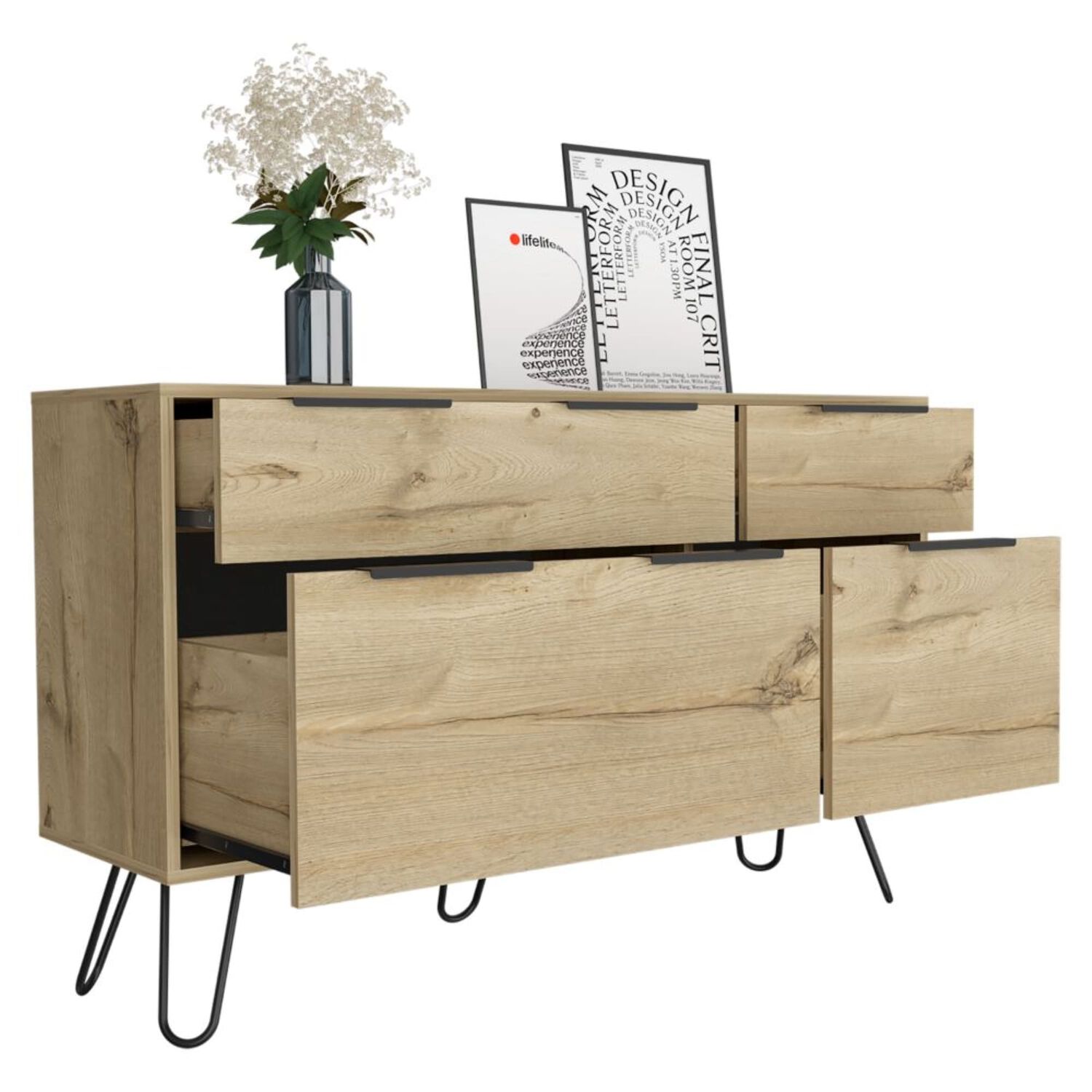 Comoda 4 Cajones Fm-006c - Cafe Claro image number 1.0
