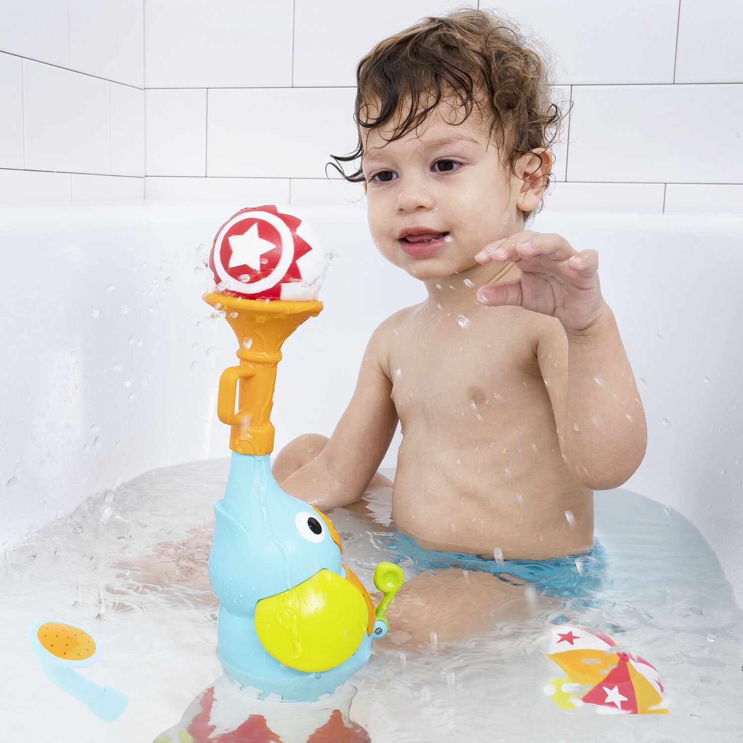 Juego De Ba&ntilde;o Circo Elefante Beb&eacute; Ni&ntilde;o Ni&ntilde;a Tina Yookidoo image number 1.0