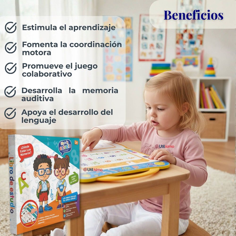 Libro Did&aacute;ctico Interactivo Aprendizaje Biling&uuml;e Juguete Para Ni&ntilde;os image number 1.0