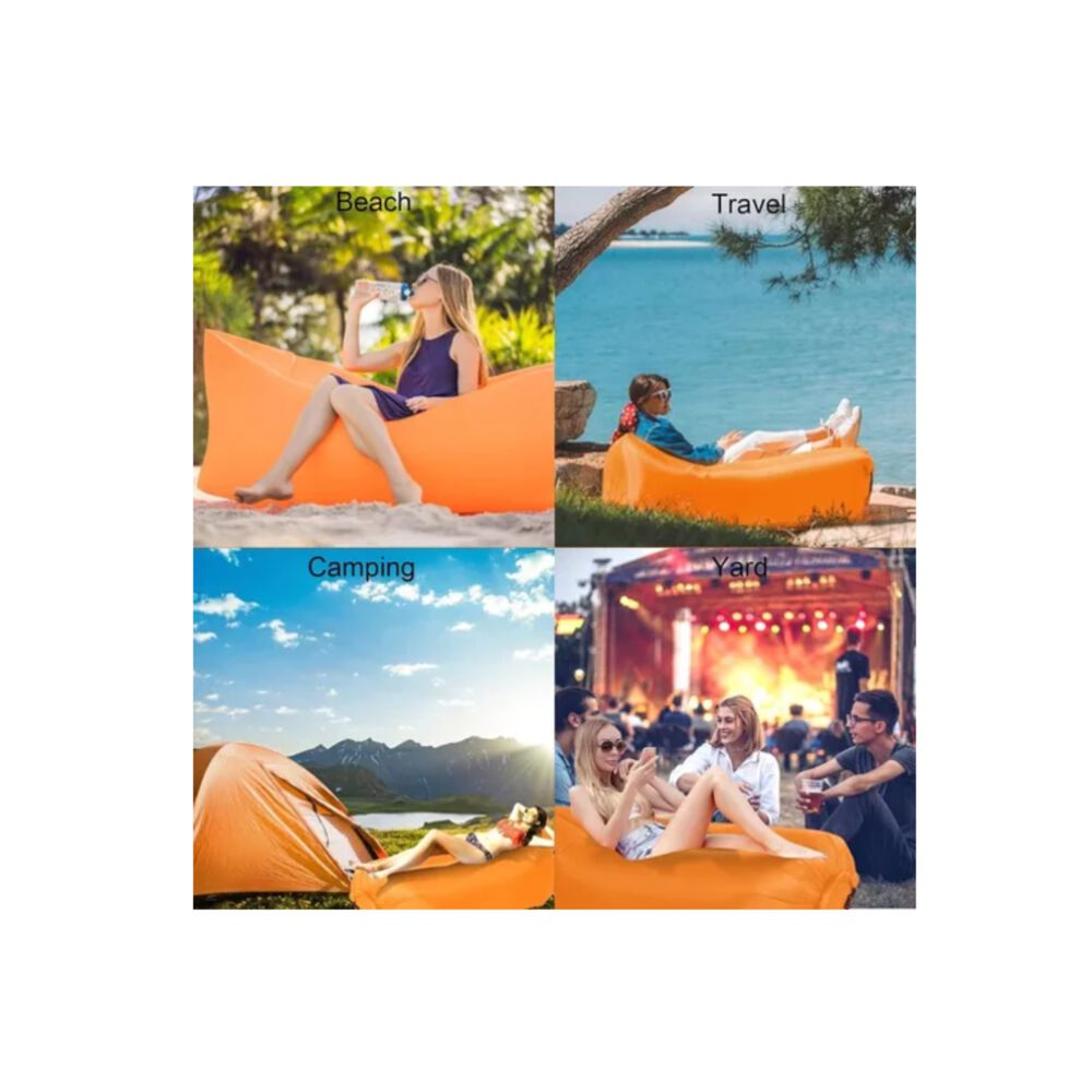 Sofá Sillón Inflable Tumbona Cojín Banano Camping Aire Playa image number 12.0