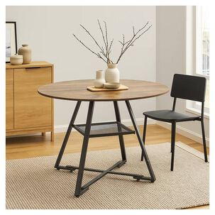 Mesa De Comedor Redonda Estilo Industrial Trn