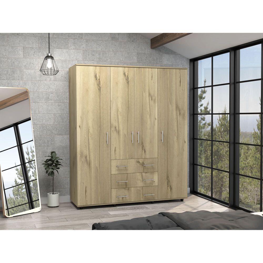 Closet 4 Puertas Caf&eacute; Claro Y Blanco 179x150x49,3 Cm image number 4.0