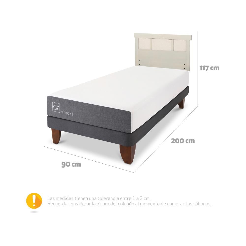 Cama Europea Cic Smart / 1 Plaza / Base Normal + Respaldo image number 5.0