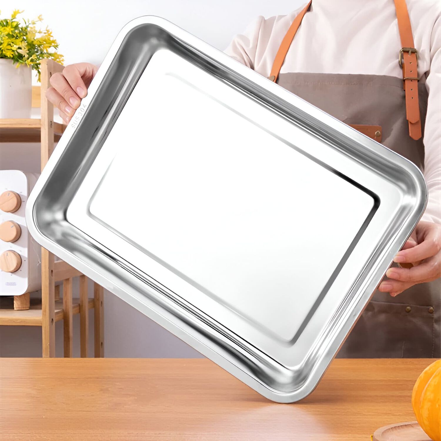 Bandeja Rectangular Profunda De Acero Para Horno 50x35 Cm image number 2.0