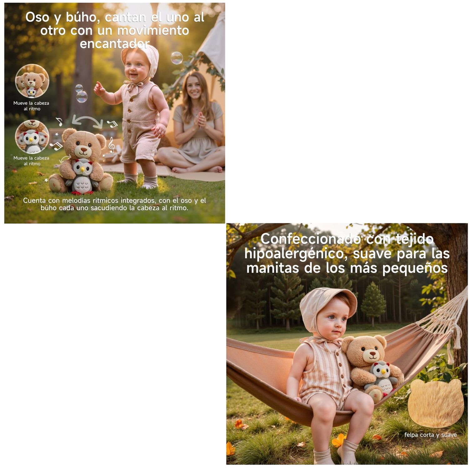 Peluche Interactivo Oso Musical Grabaci&oacute;n Jp008 Lubabycas image number 1.0