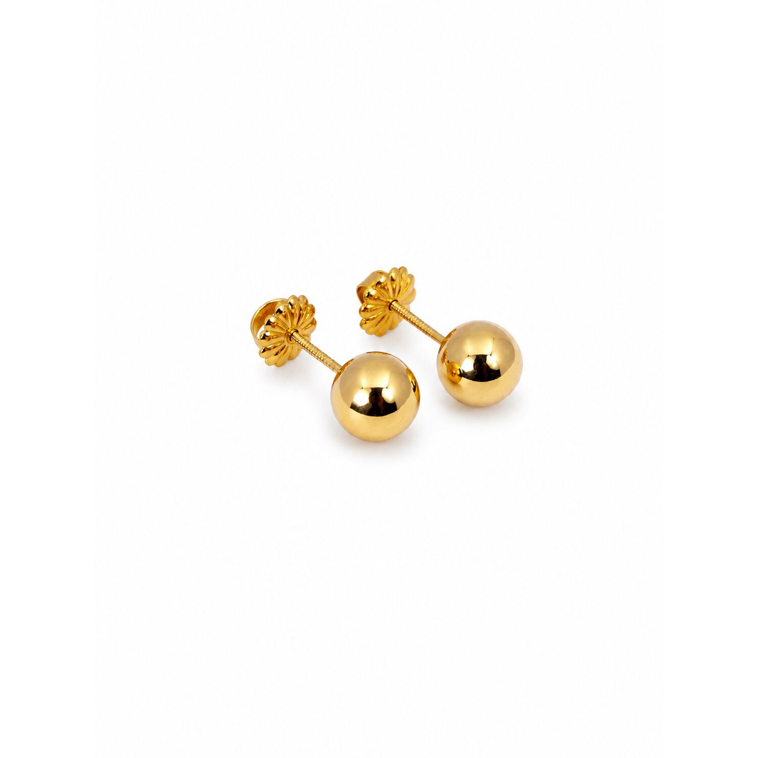 Aros Bolita 7mm N5 Oro 18k 1gr Juvenil Mujer Hipoalerg&eacute;nico Dorado image number 1.0