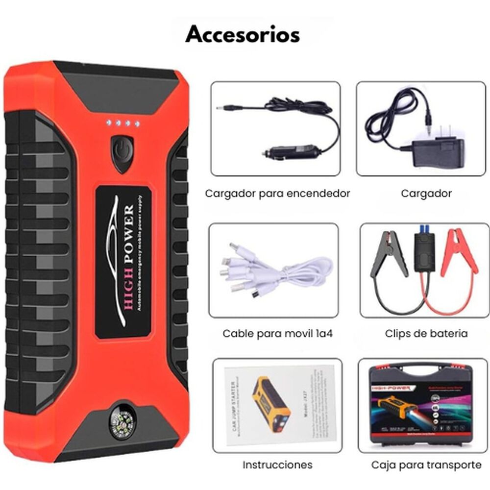 Arrancador Partidor Batería Autos 12v Cargador Usb Telefono image number 2.0