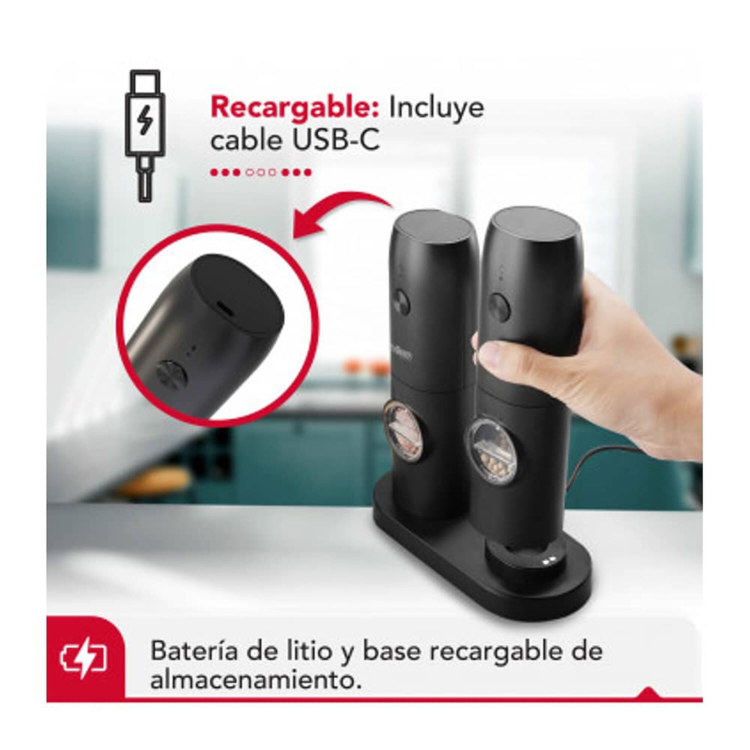 Moledora De Especias Usb Thor Usb Grinder Set image number 3.0