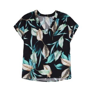 Blusa Full Print Manga Corta Cuello V Mujer Geeps