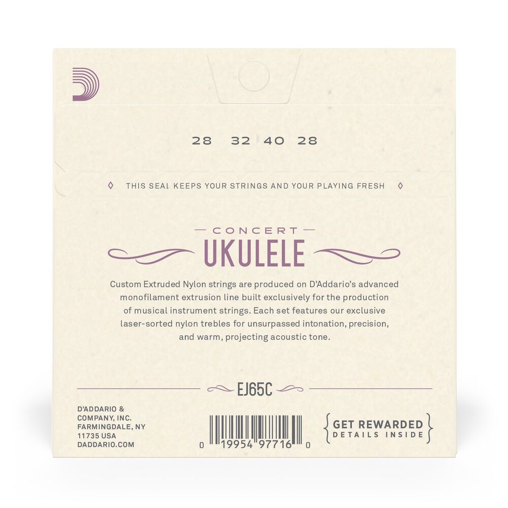 Set De Cuerdas Ukelele Concert Clear Ej65c Daddario image number 2.0