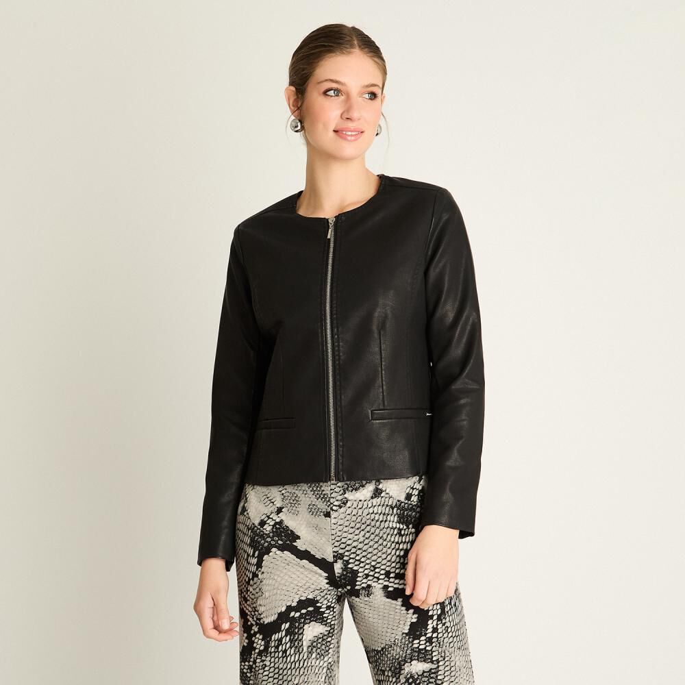 Chaqueta Pu Cuello Redondo Mujer Lorenzo Di Pontti image number 0.0
