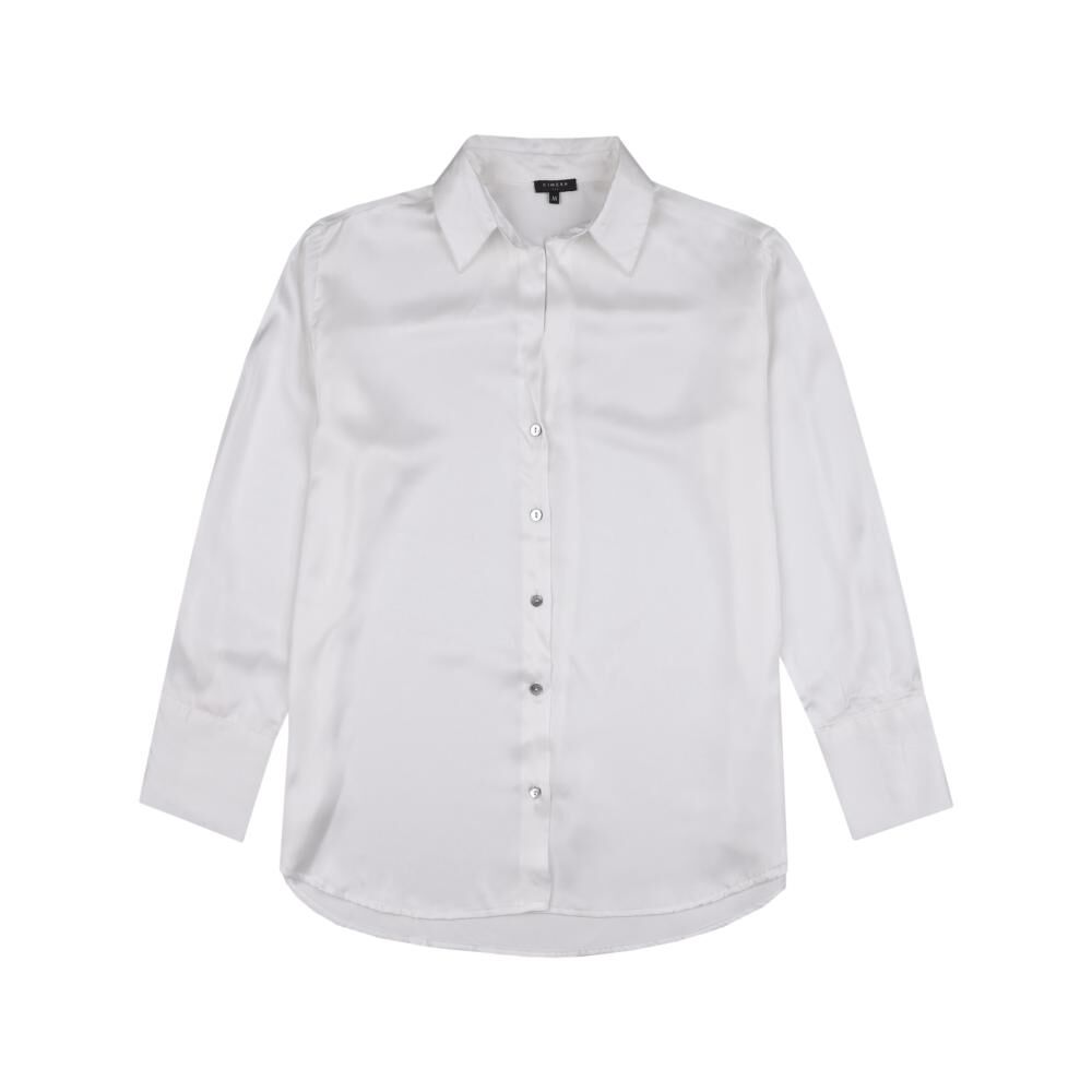 Blusa Satinada Regular Manga Larga Cuello Camisero Mujer Kimera image number 0.0