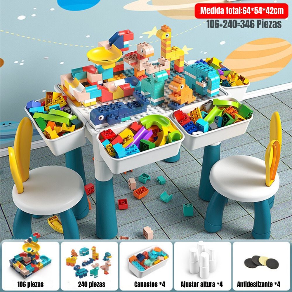 Mesa De Bloques 346 Piezas Y 2 Sillas By Lubabyacs image number 1.0