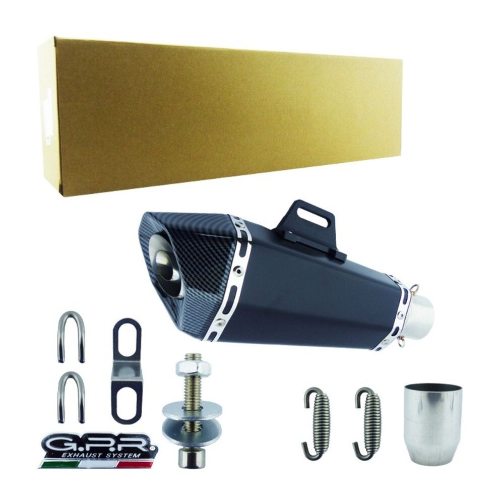 Tronador Para Moto Gpr Boca Carbon 33cm Con Silenciador 2 Colores En Caja image number 0.0