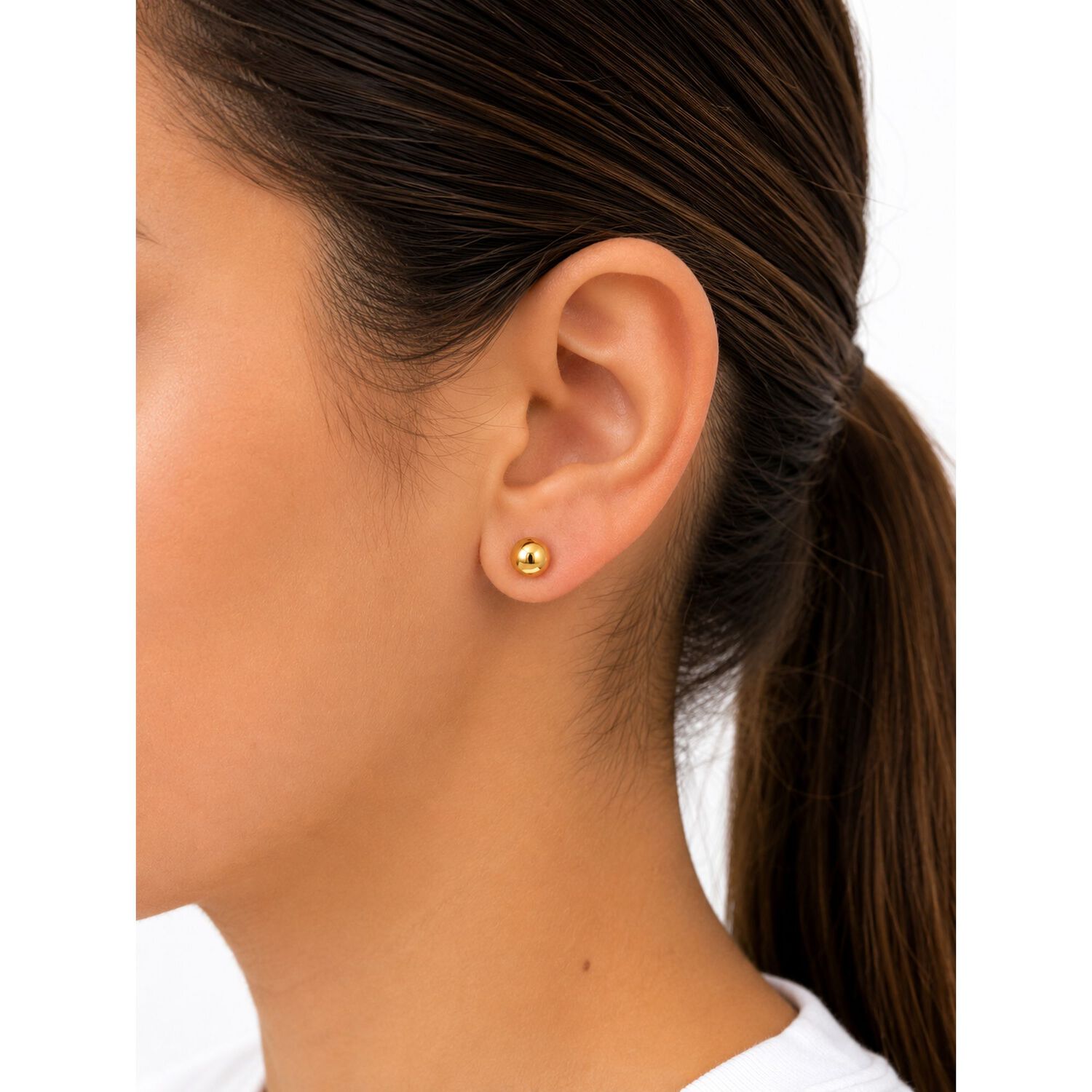 Aros Abridores Bolita 6.5mm N7 Oro 14k Ni&ntilde;a Hipoalerg&eacute;nicos Dorado image number 3.0