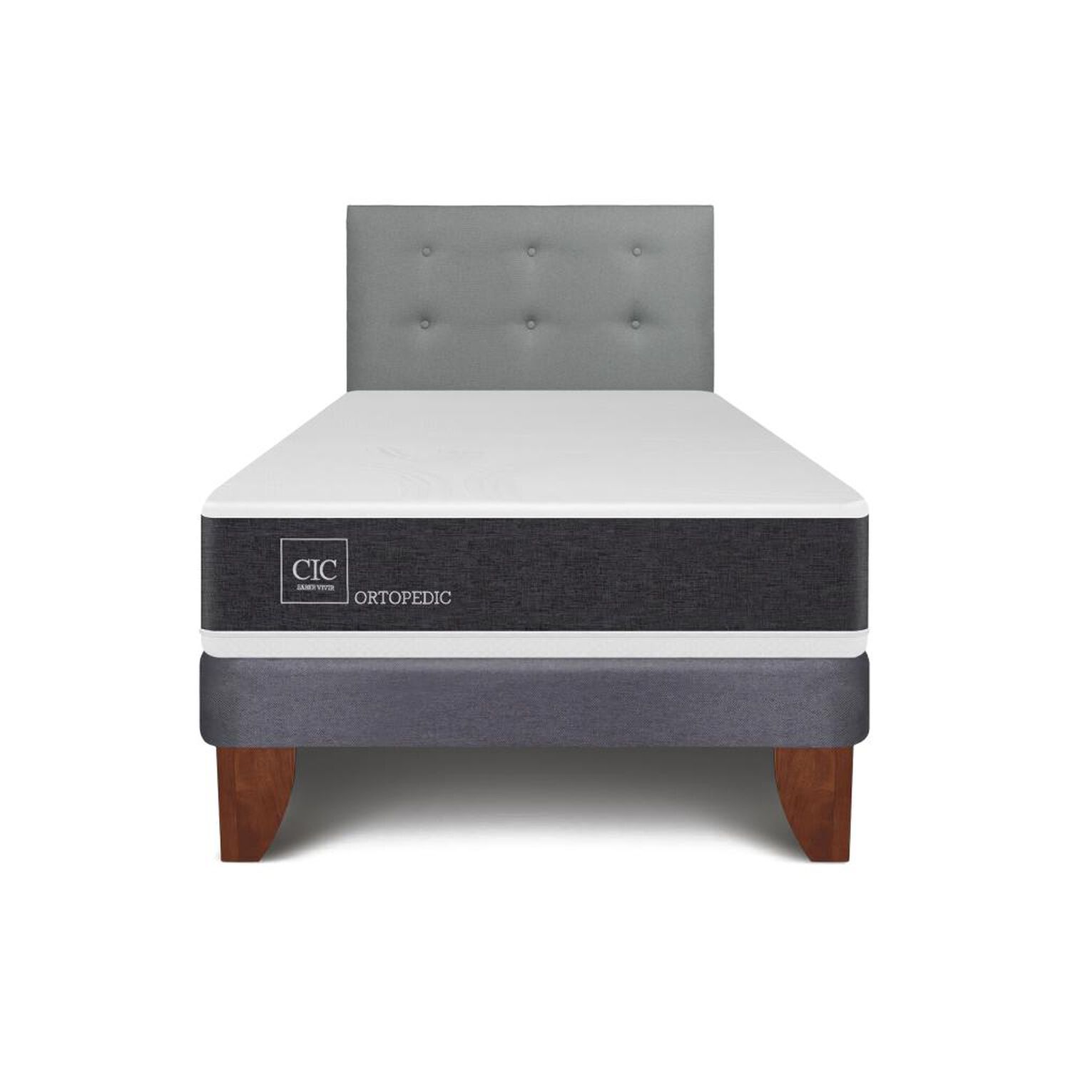 Cama Europea Cic Ortopedic / 1.5 Plazas / Base Normal + Respaldo image number 0.0