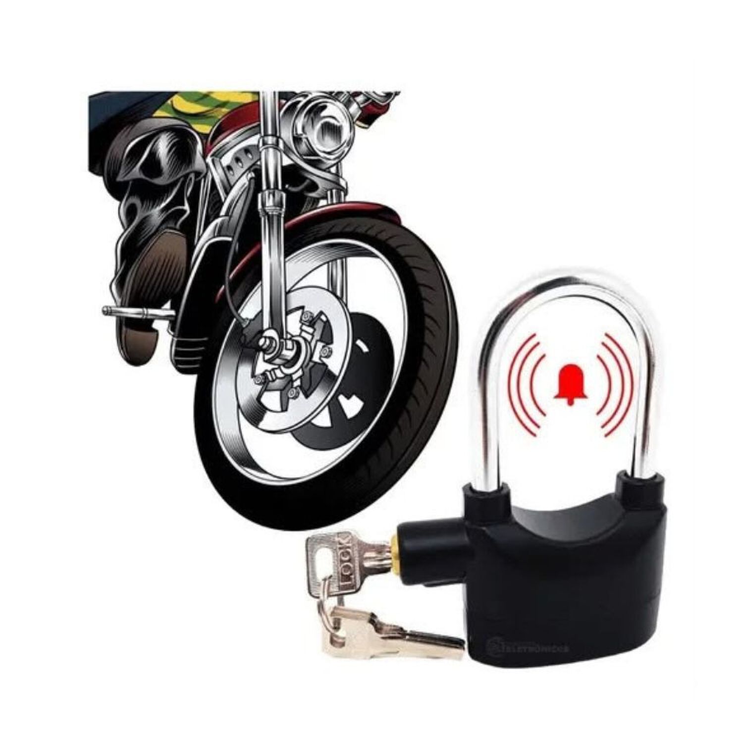 Candado De Seguridad Con Alarma Moto Bicicleta image number 4.0