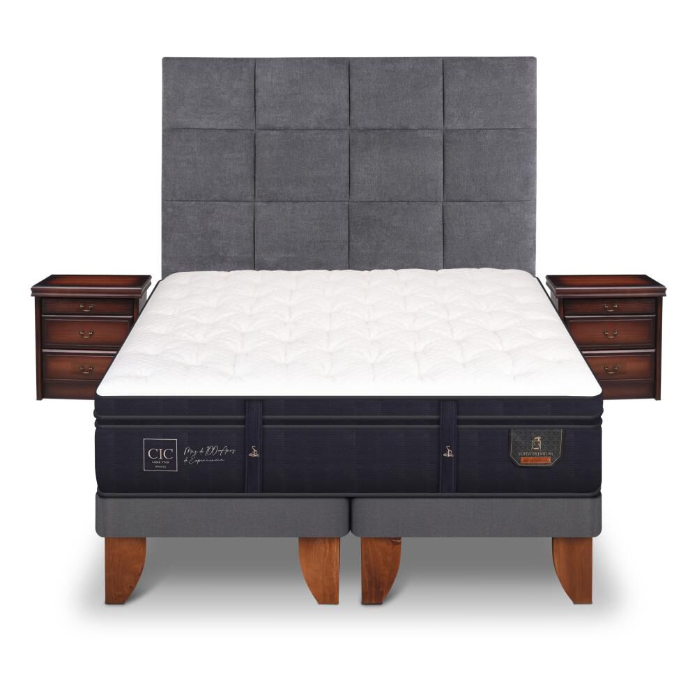 Cama Europea Cic Super Premium / King / Base Dividida + Set De Maderas image number 0.0