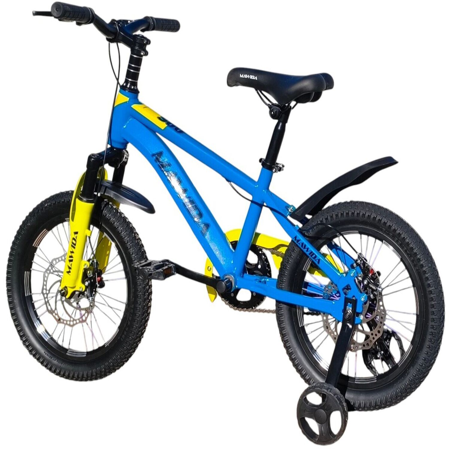 Bicicleta Aro 16 Mawida Con Freno Disco Azul Amarillo image number 5.0