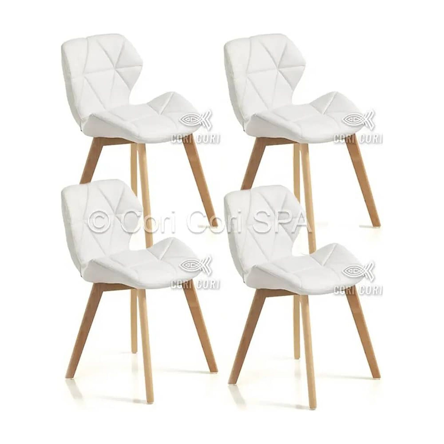 Comedor Mesa Eames Blanca 100cm + 4 Sillas Mariposas Wood Blanco image number 4.0