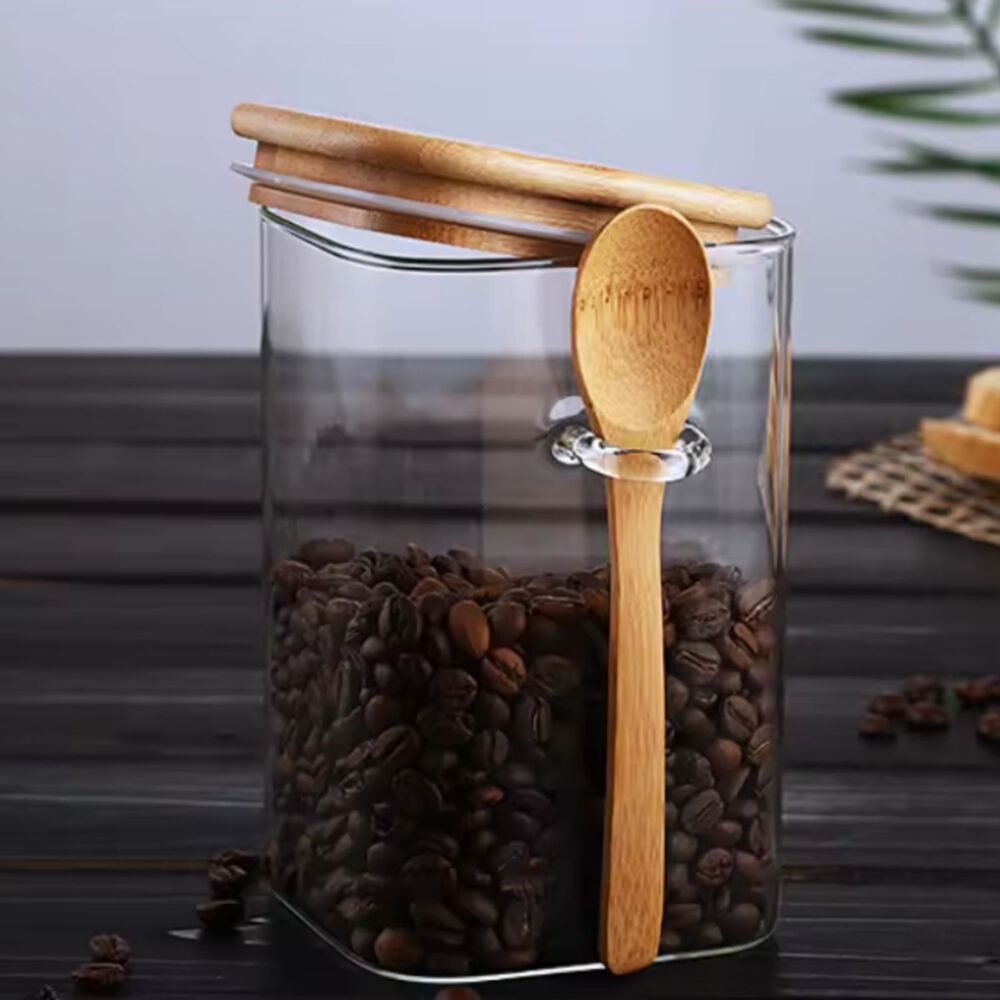 Frasco Contenedor Hermetico 700ml Vidrio 12cm Cuadrado Cuchara image number 1.0