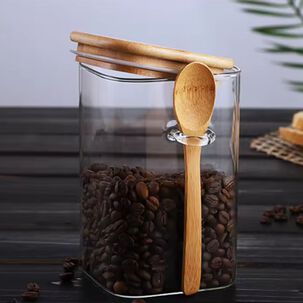 Frasco Contenedor Hermetico 700ml Vidrio 12cm Cuadrado Cuchara