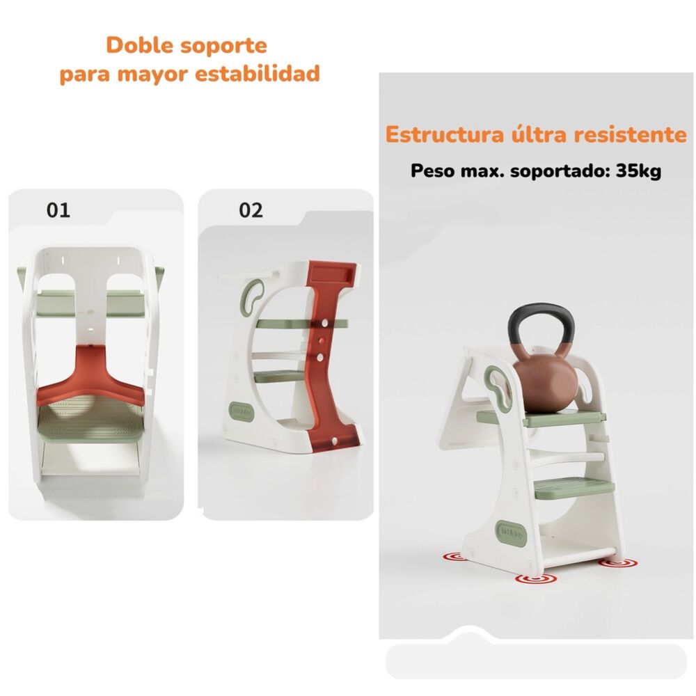 Silla De Comer Multifuncional Witness Verde Lubabycas image number 5.0