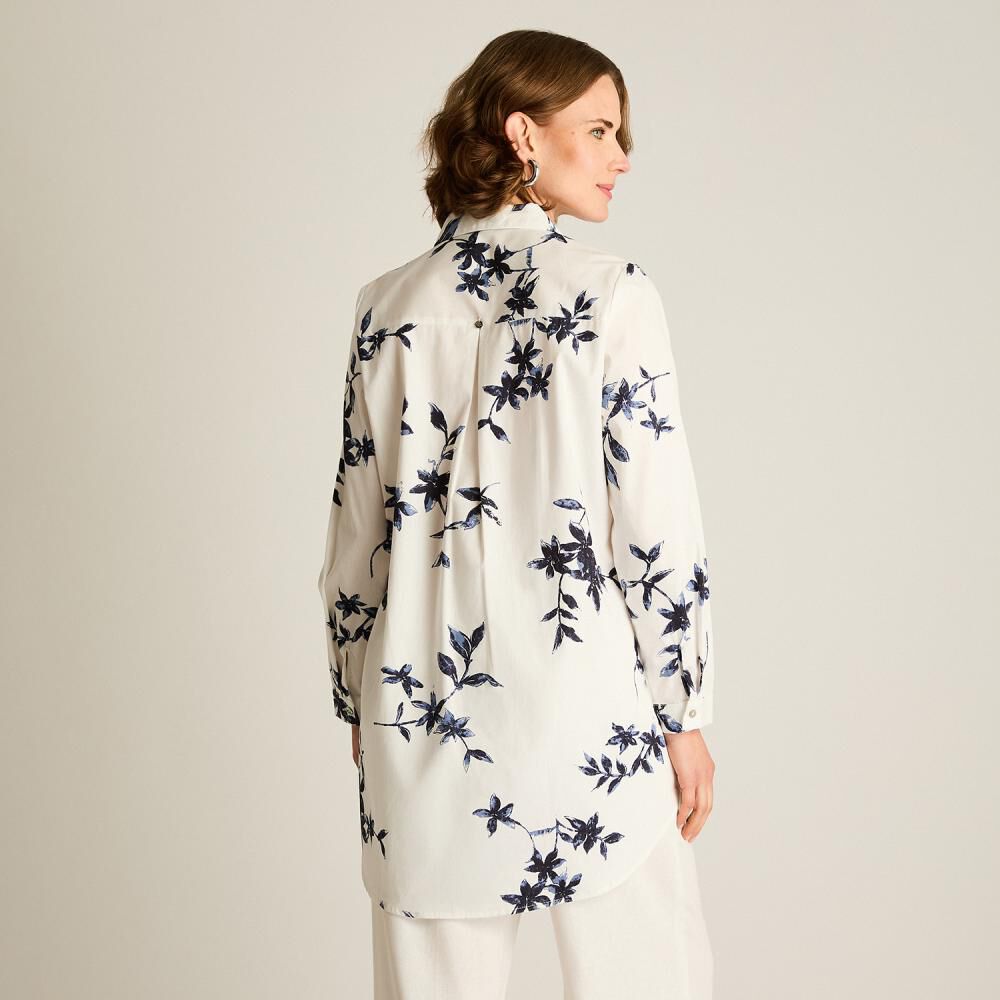 Blusa Estampado Flores Manga Larga Cuello Camisero Mujer Lorenzo Di Pontti image number 2.0