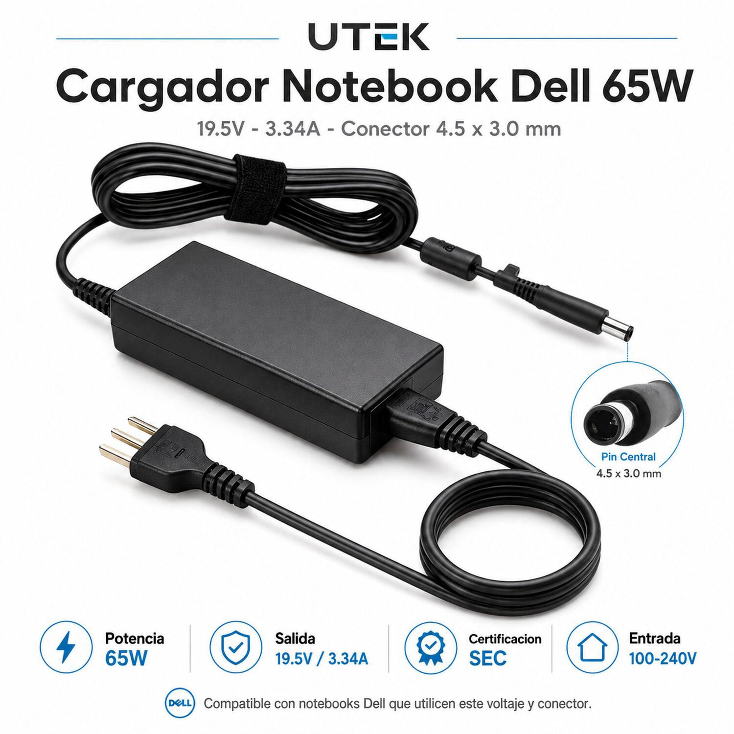 Cargador Notebook Para Dell 19.5v 3.34a 65w4.5*3.0m Cert Sec image number 5.0