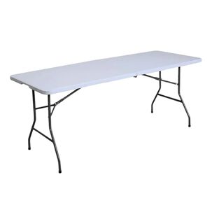 Mesa Plegable 180 Cm Maleta Camping Y Picnic Color Blanco