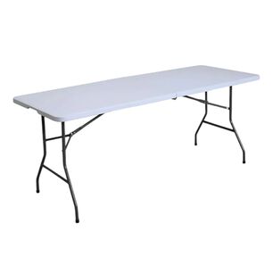 Mesa Plegable 180 Cm Maleta Camping Y Picnic Color Blanco