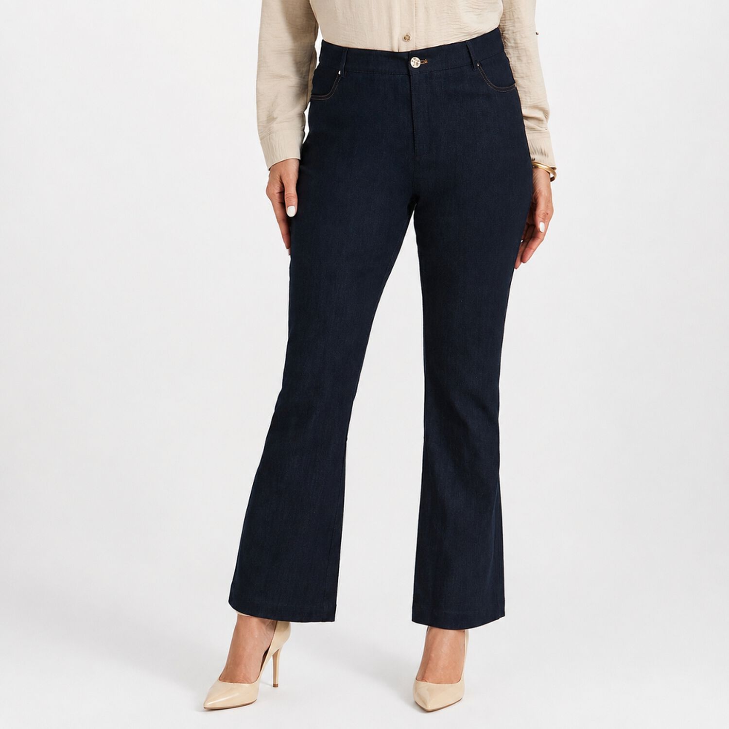 Jeans Tiro Medio Flare Mujer Lorenzo Di Pontti image number 0.0