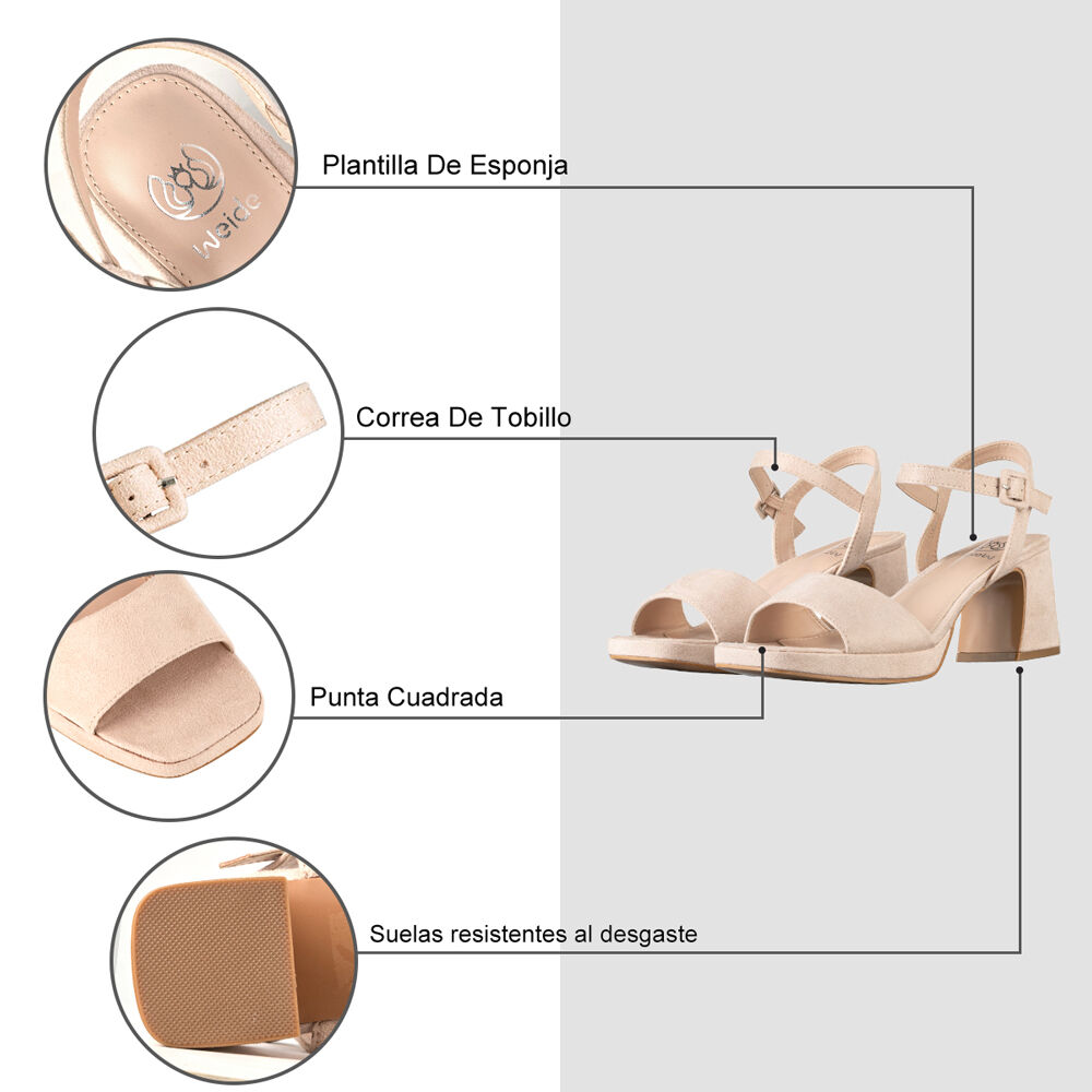 Sandalia De Vestir Fiesta Taco Medio Mujer Weide You238 image number 7.0