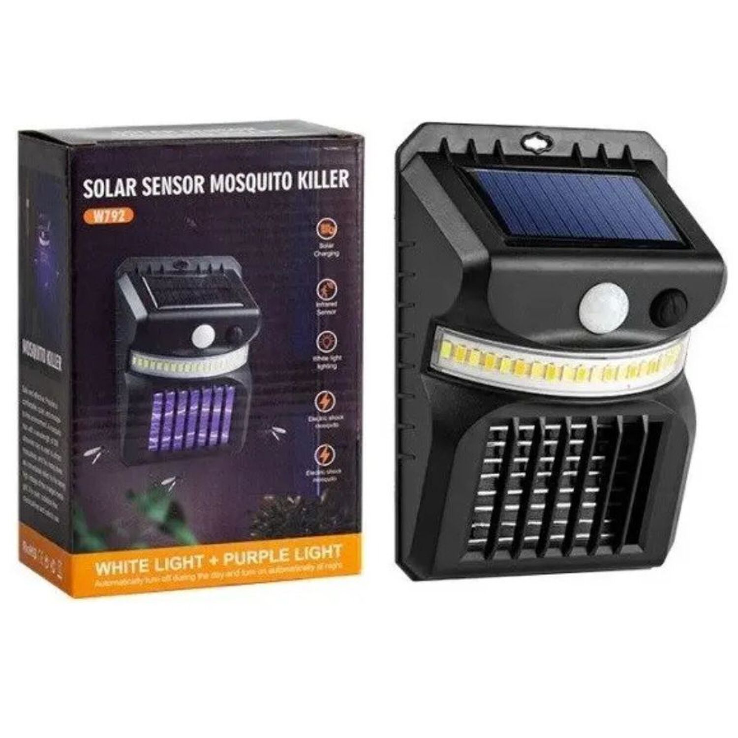 L&aacute;mpara Mata Mosquitos Solar Con Sensor Luz Led Uv image number 2.0