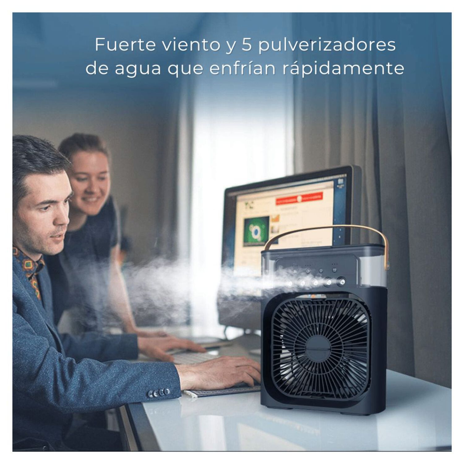 Climatizador Port&aacute;til Fr&iacute;o 4 En 1 Ventilador Humificador Enfriador Lampara Led 220v Usb Negro image number 4.0