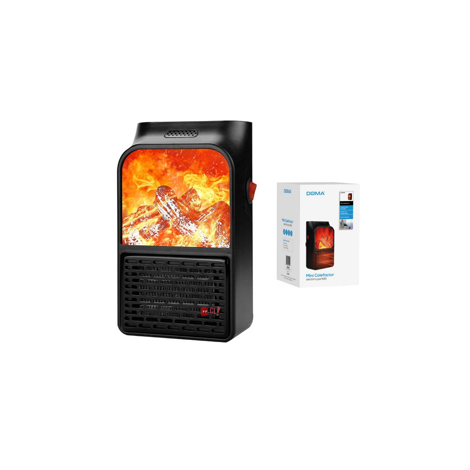 Calefactor Port&aacute;til Con Pantalla Efecto De Fuego 900w - Ps image number 3.0
