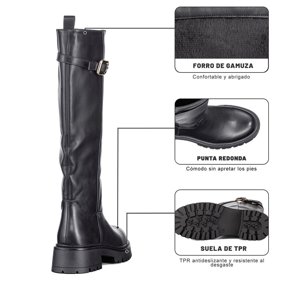 Bota Larga Mujer Eco Cuero Moda Antideslizante Weide Czy617 image number 8.0
