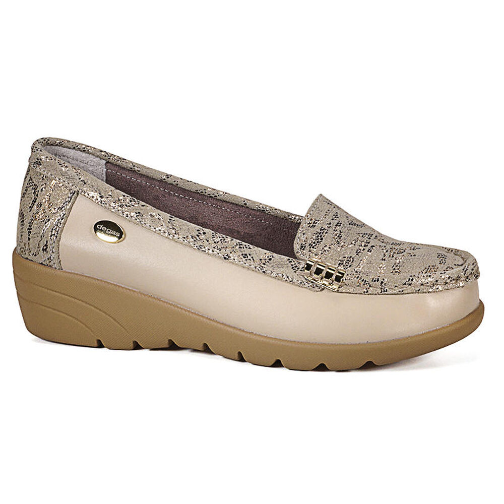 Mocasín Cuero Eliette Beige Snake image number 0.0