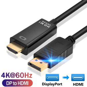 Cable Displayport Dp A Hdmi 4k Ultra Hd 1.8m Reforzado
