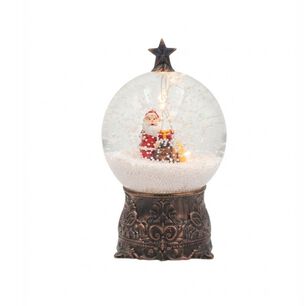 Globo De Nieve Navide&ntilde;o Musical Con Luz Led Temporizador 6h Y Purpurina