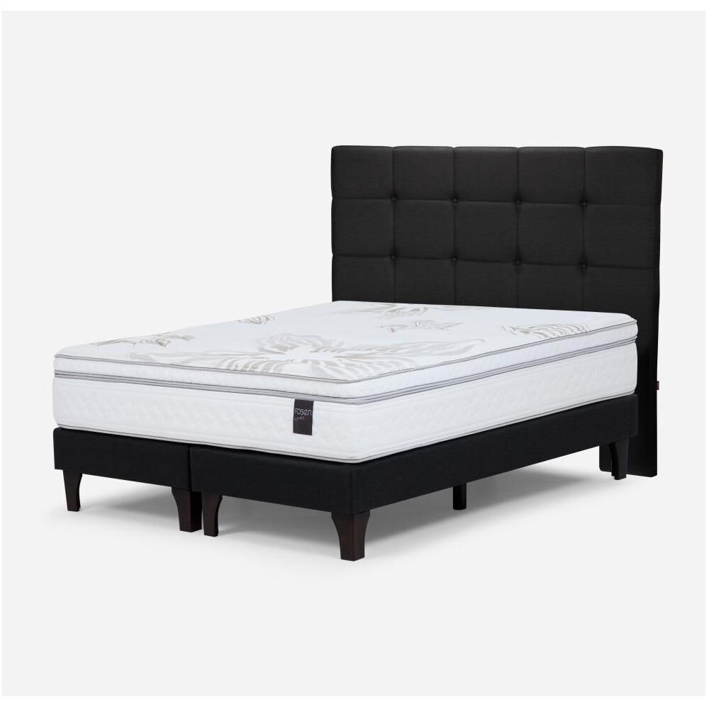 Cama Europea Rosen Art 4 / 2 Plazas / Base Dividida + Respaldo image number 1.0