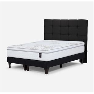 Cama Europea Rosen Art 4 / 2 Plazas / Base Dividida + Respaldo