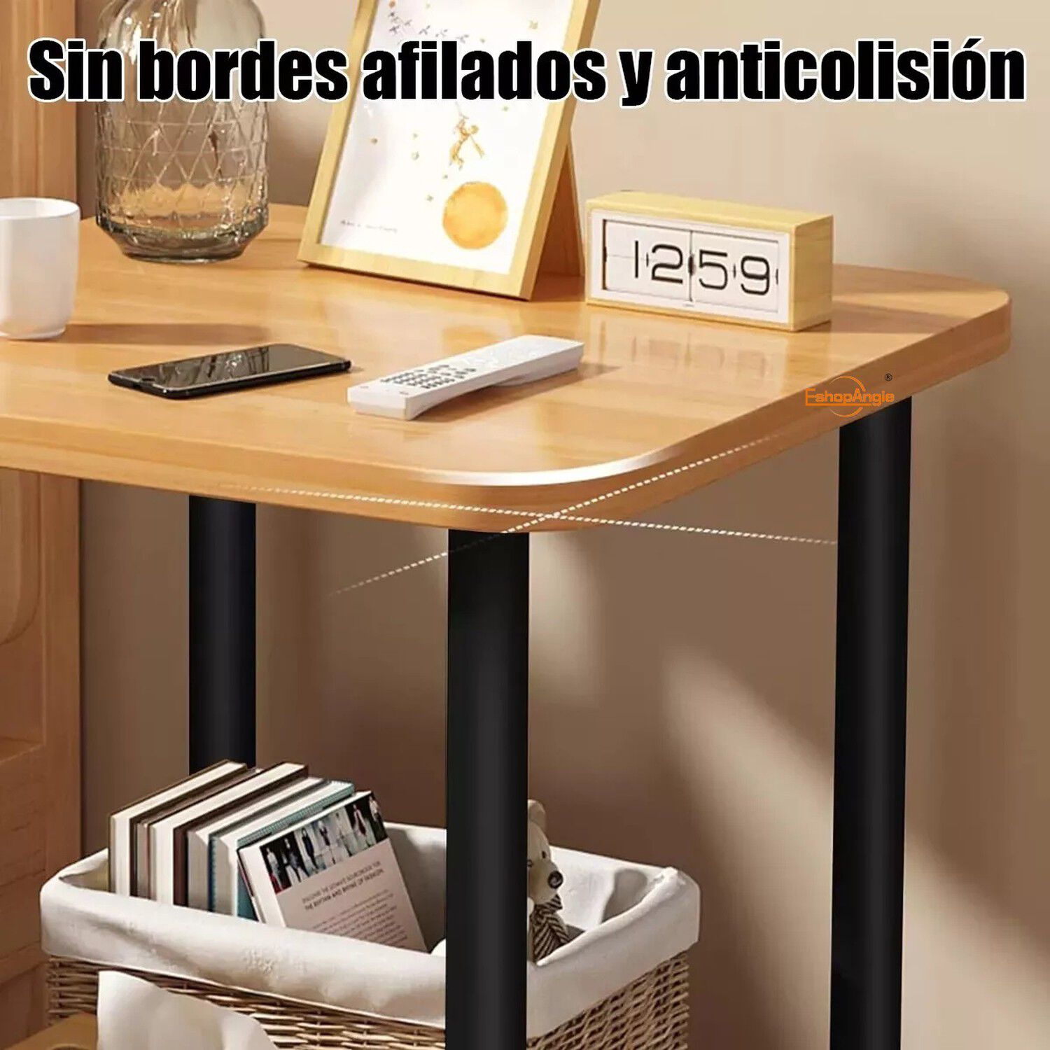 Mesa Centro Minimalista Madera Almacenamiento Espacio Reducido image number 4.0